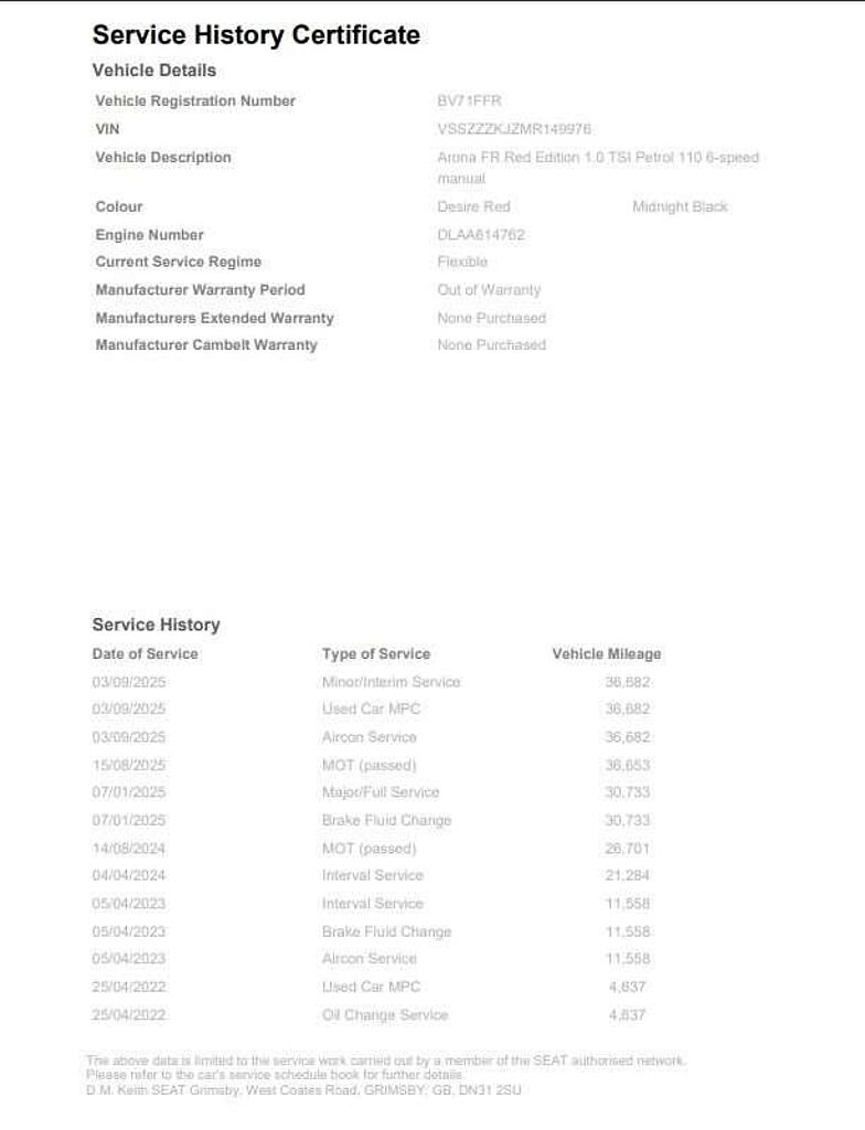 SEAT Arona 1.0 TSI 110 FR Red Edition 5dr